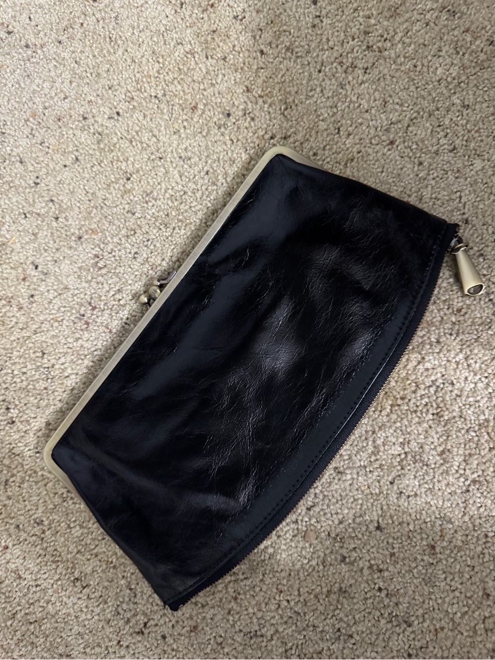 Women’s Black Leather Zip Pouch Clutch - HOBO